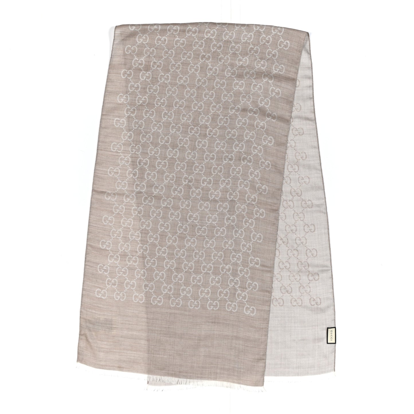 Wool Silk GG Monogram GGNat Scarf Sand