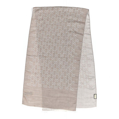 Gucci Wool Silk GG Monogram GGNat Scarf Sand 2 of 4