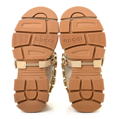 Gucci X SEGA Mesh Canvas Calfskin Removable Crystals Flashtrek Sneakers 36.5 Mystic White Oatmeal Sand Storm 5 of 8