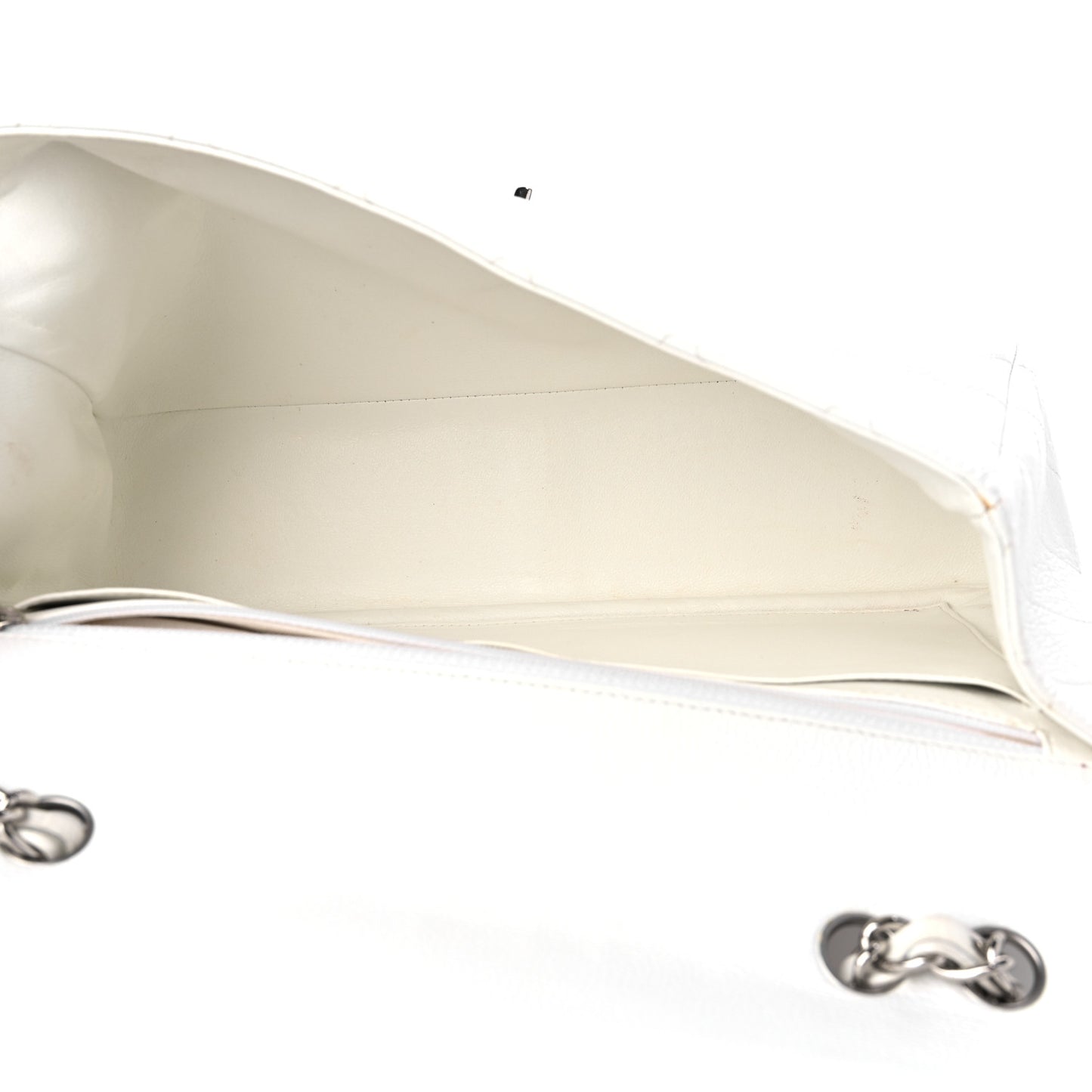 Caviar Quilted Jumbo Single Flap White