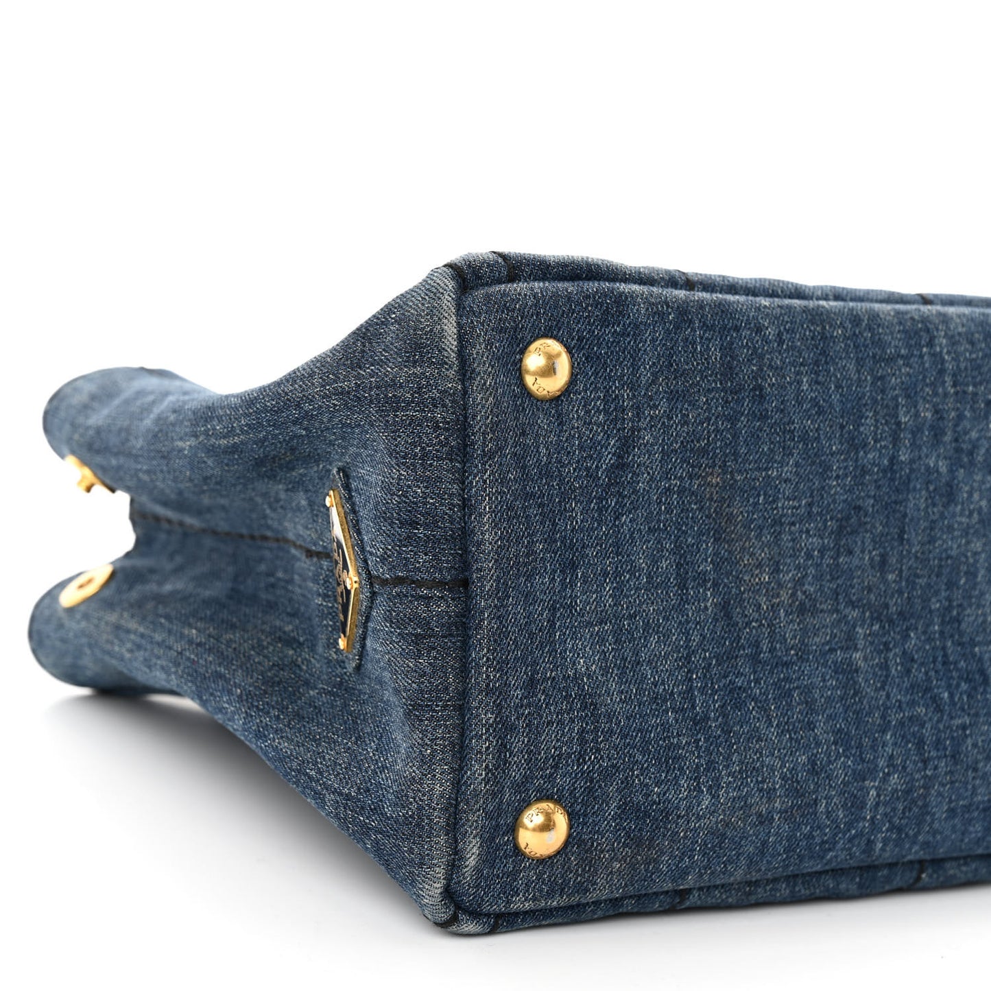 Denim Small Logo Tote Bleu