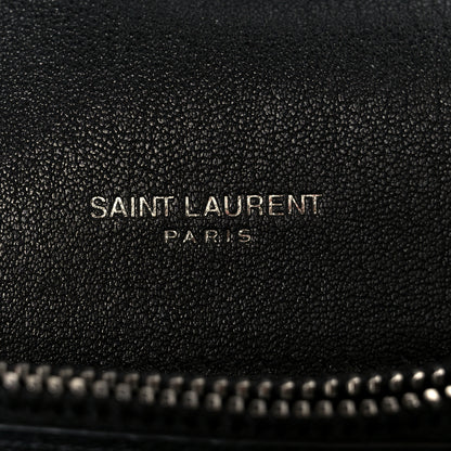 Saint Laurent Sheepskin Matelasse Chevron Monogram Medium College Bag Black 5 of 11