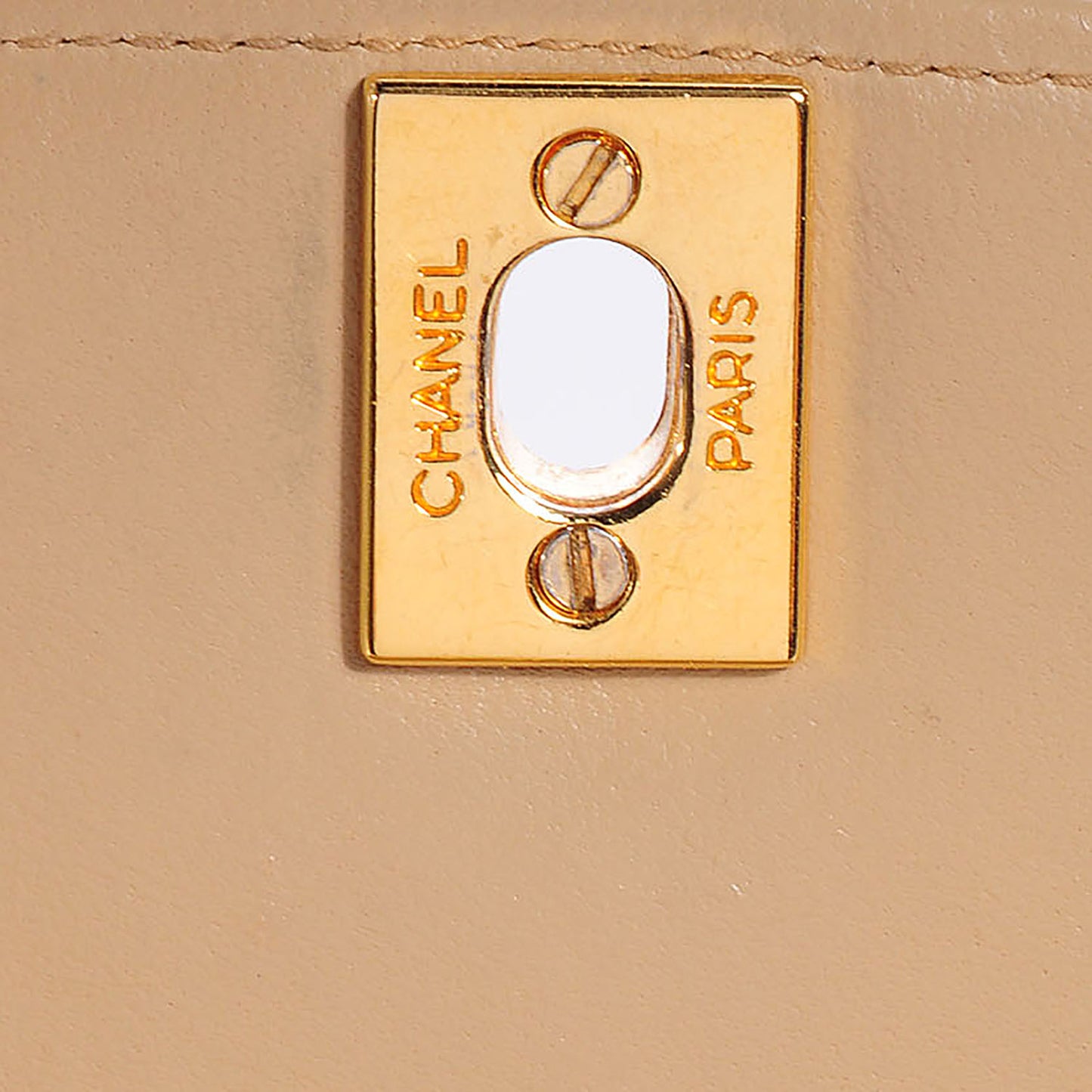 Lambskin Medium Single Flap Beige