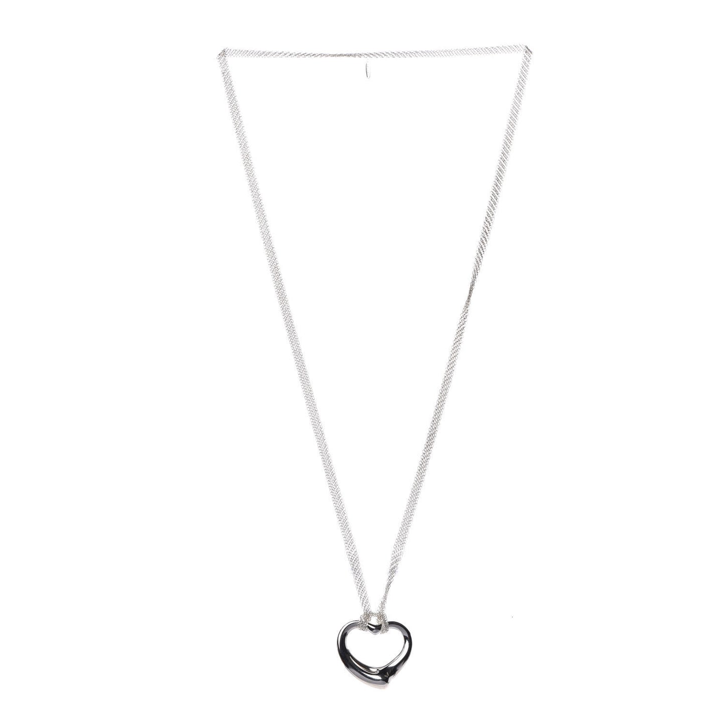 Sterling Silver 36mm Elsa Perretti Open Heart Mesh Necklace