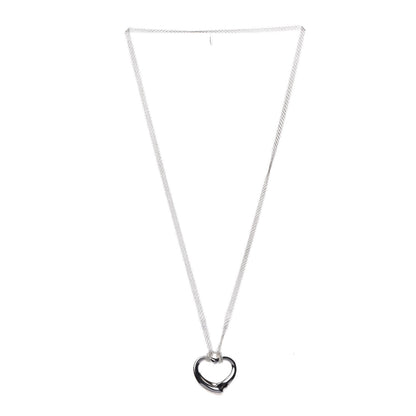 Tiffany Sterling Silver 36mm Elsa Perretti Open Heart Mesh Necklace 3 of 6