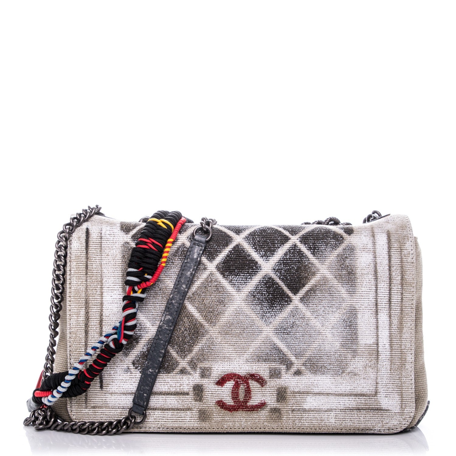 Chanel Canvas Tromp L’Oeil Graffiti Oh My Boy Flap Beige 1 of 7