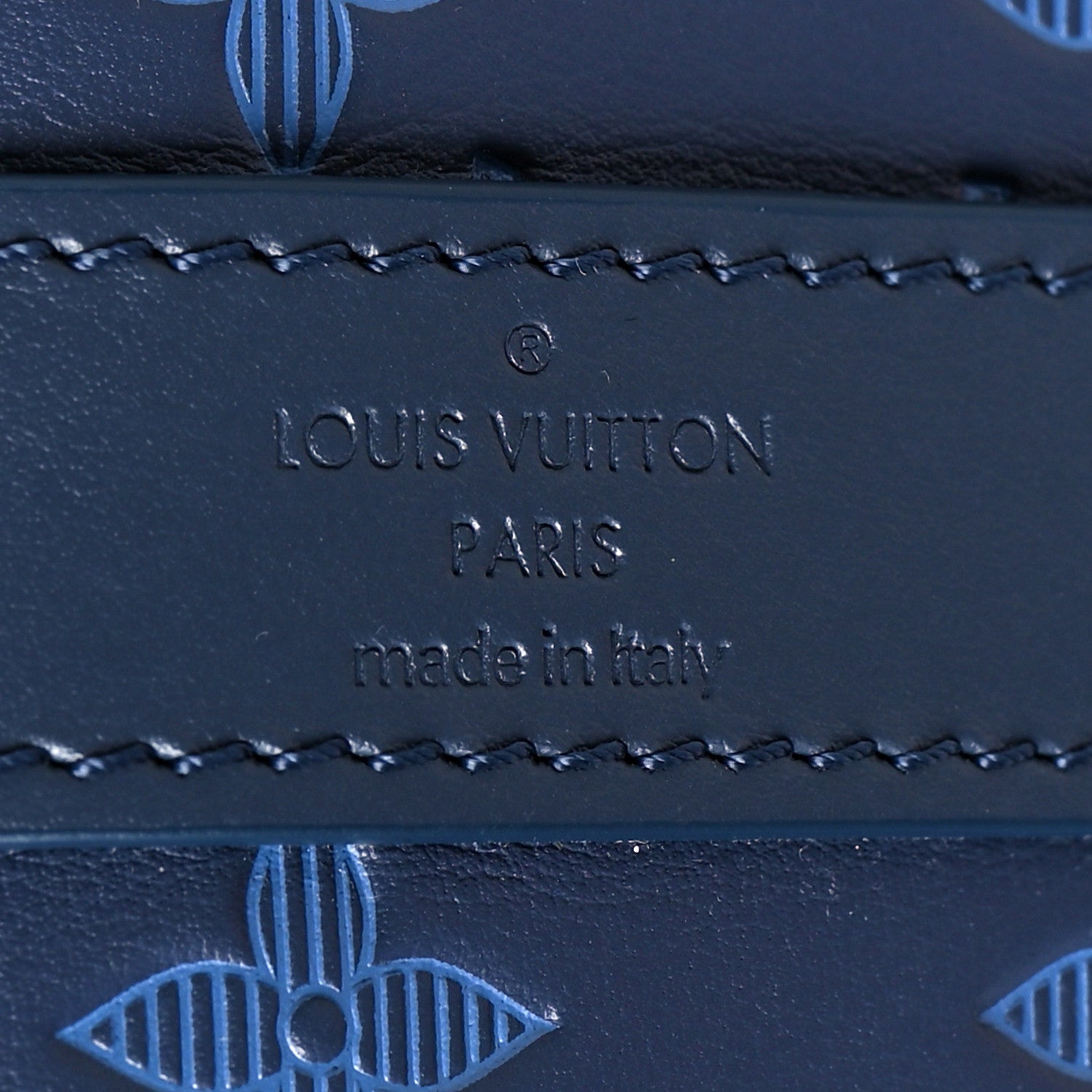 Louis Vuitton Calfskin Monogram Shadow Keepall Bandouliere 50 Navy