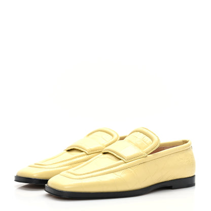 Bottega Veneta Patent Crocodile Embossed Loafers 36 Butter 3 of 7