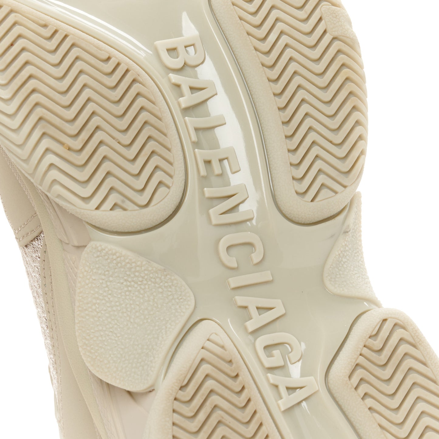 Fabric Mesh Womens Triple S Sneakers 38 Beige