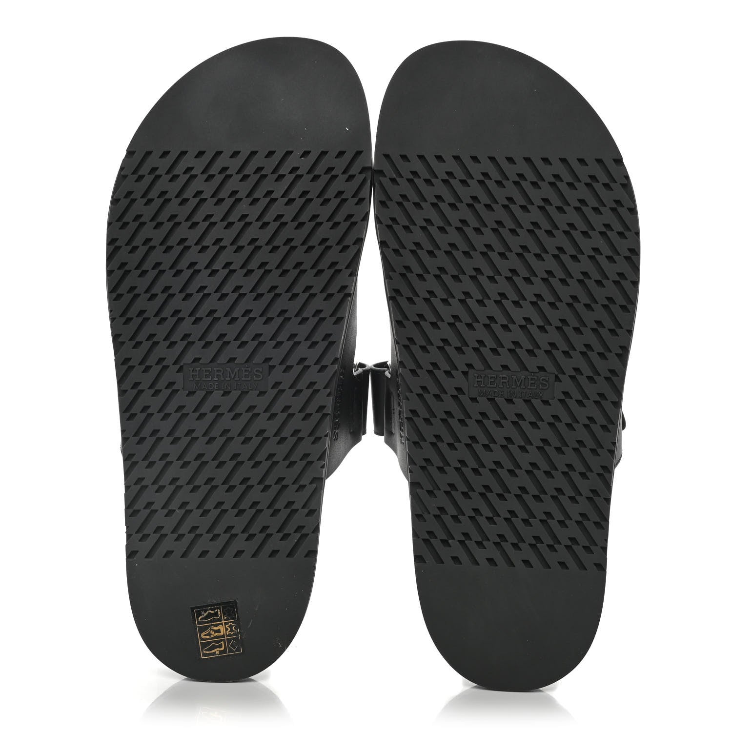 Hermes Calfskin Mens Chypre Sandals 42 Black 5 of 10