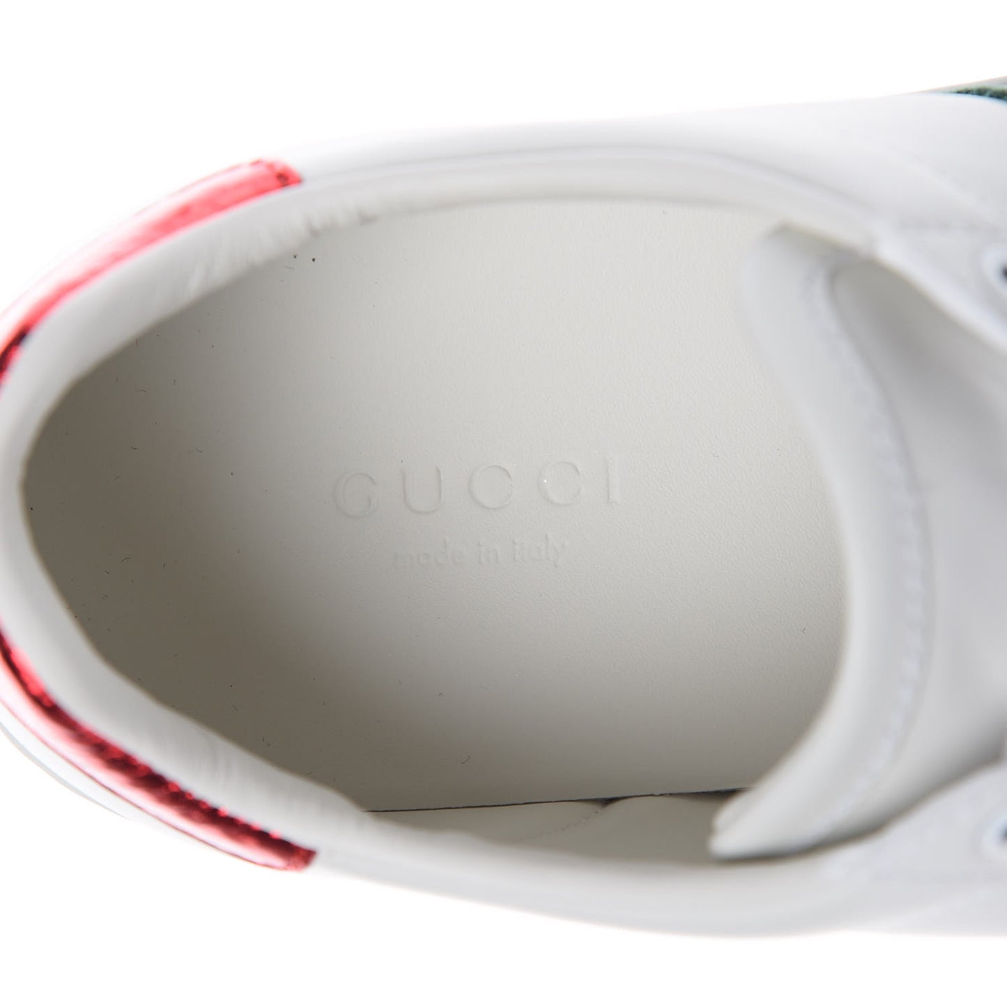 Calfskin Ayers Bee Embroidered Womens Ace Sneakers 36 White Green
