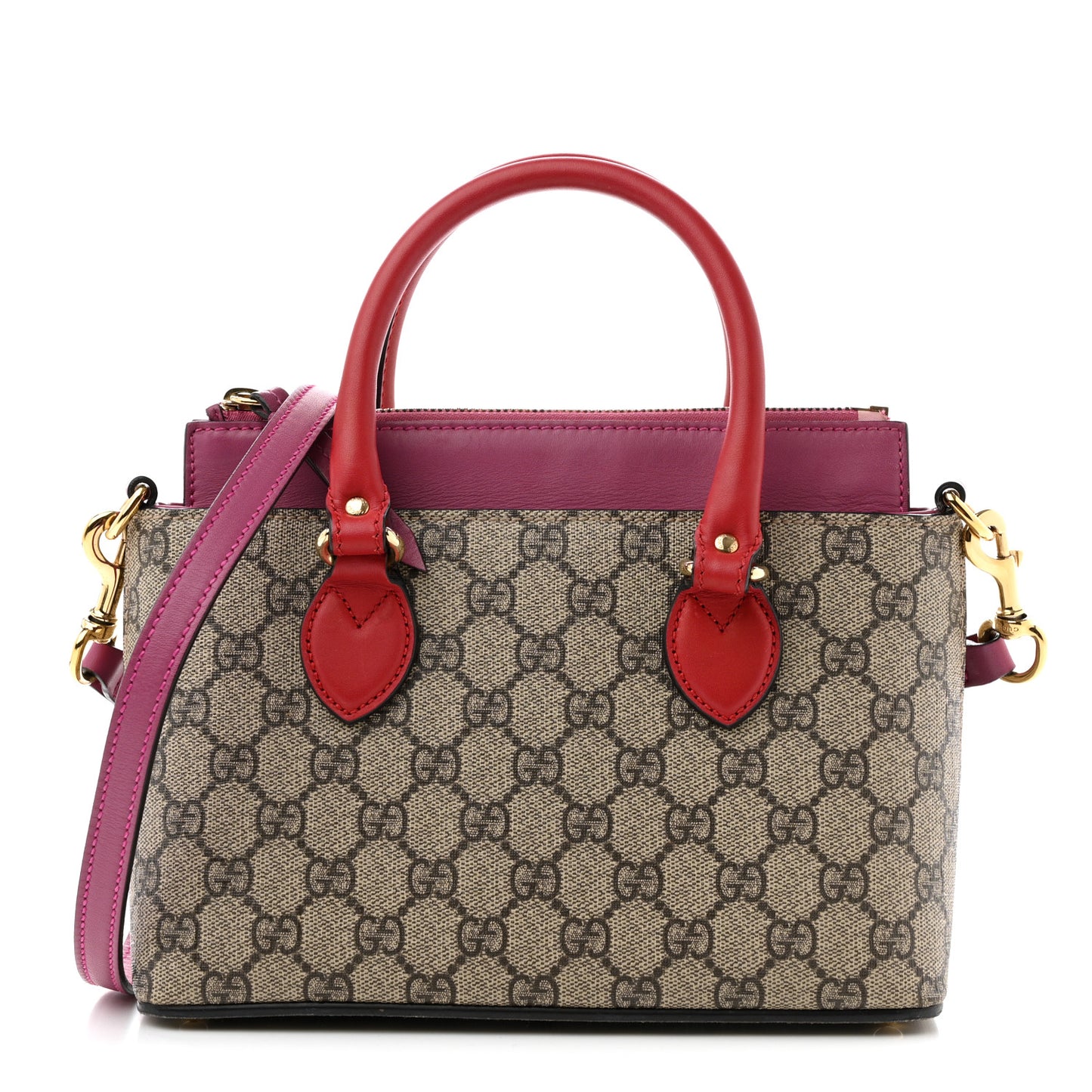 GG Supreme Monogram Mini Zip Top Tote Beige Dry Rose