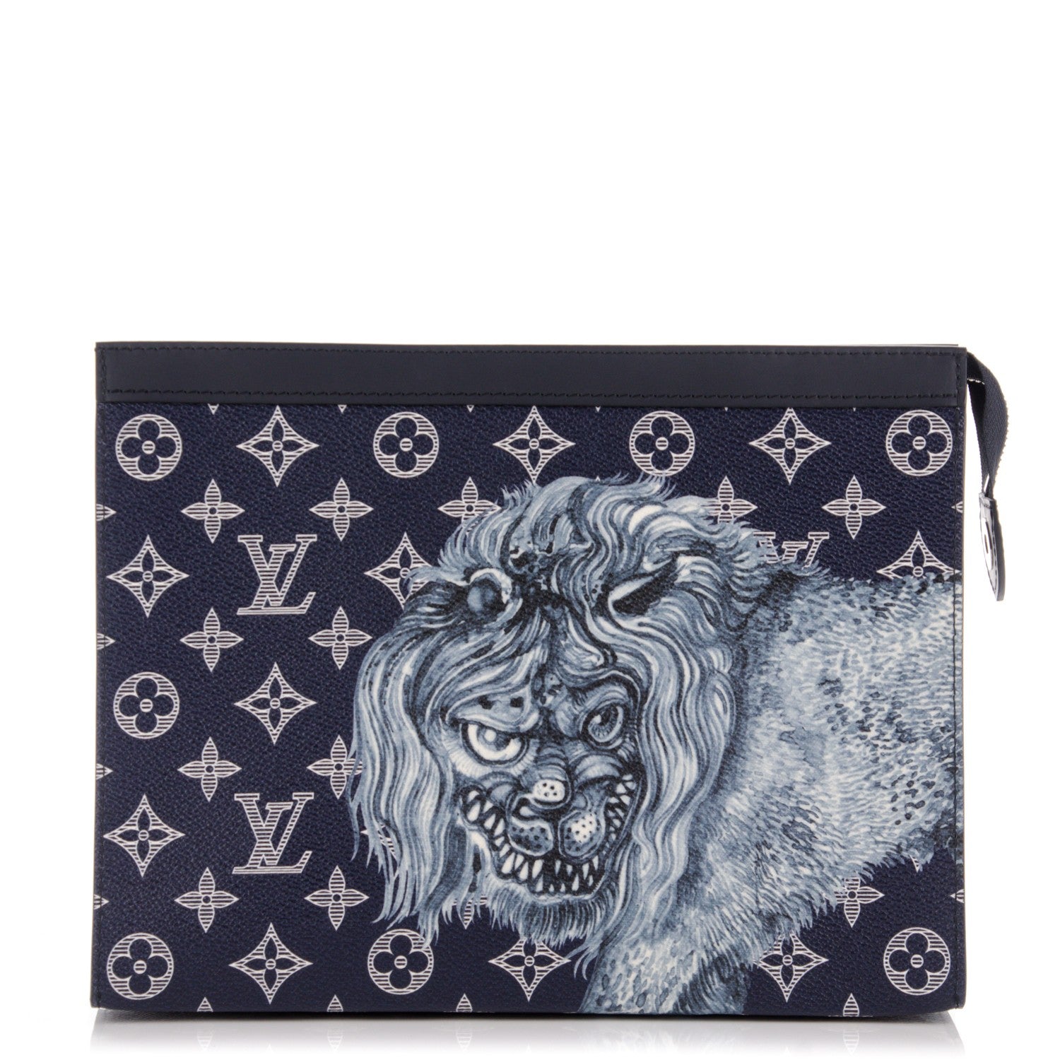 Louis Vuitton Savane Monogram Lion Chapman Pochette Voyage MM Ink 1 of 7