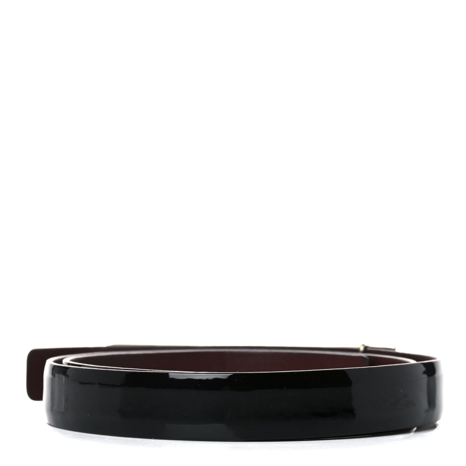 Chanel Patent Calfskin Logo Skinny Belt 75 30 Black 2 of 7