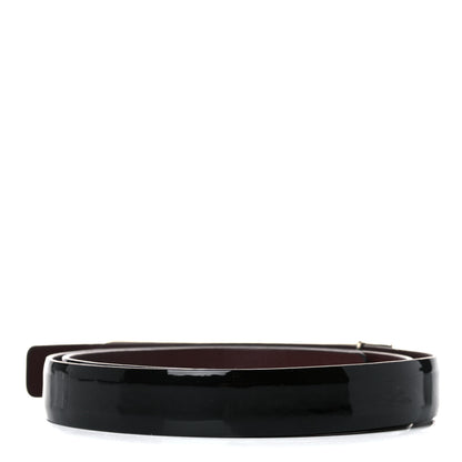 Chanel Patent Calfskin Logo Skinny Belt 75 30 Black 2 of 7