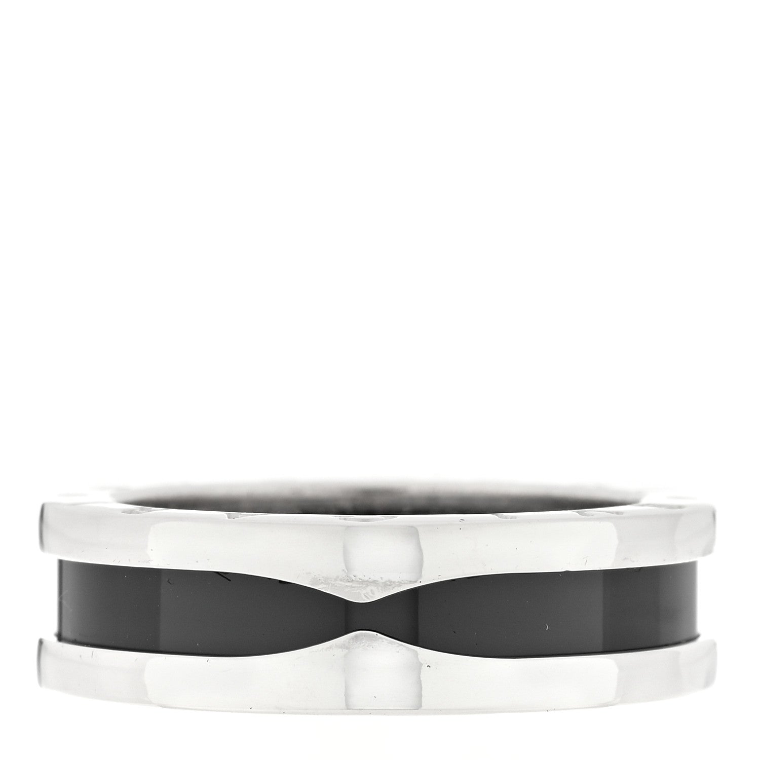 Bulgari Sterling Silver Ceramic Save The Children One-Band Ring 56 7.5 1 of 5