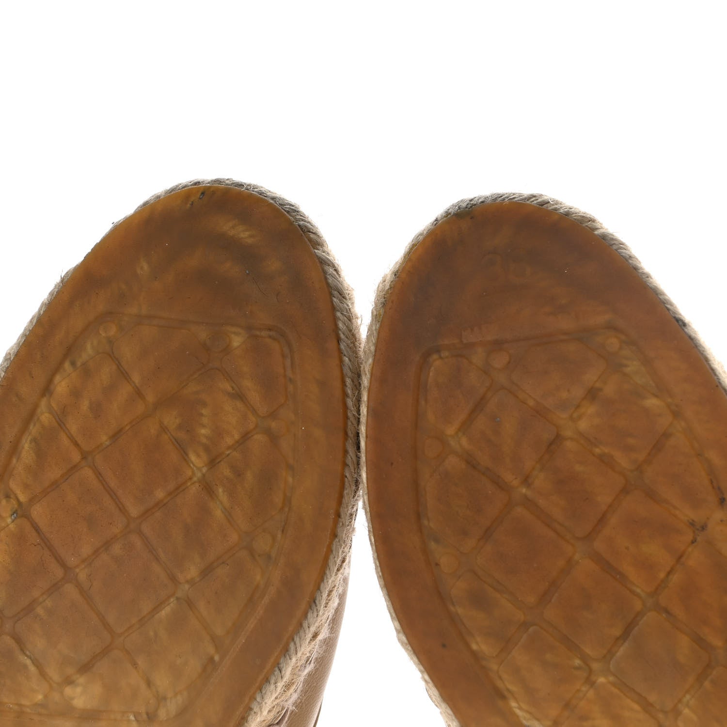 Chanel Lambskin Canvas Cap Toe Lace Up Espadrilles 38 Dark Beige Black 7 of 11