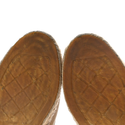 Chanel Lambskin Canvas Cap Toe Lace Up Espadrilles 38 Dark Beige Black 7 of 11