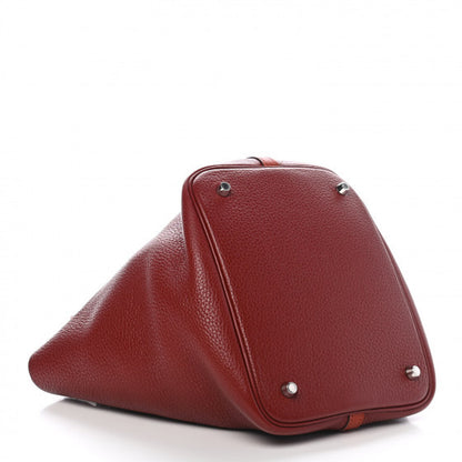 Hermes Taurillon Clemence Swift Picotin Lock 22 MM Rouge H Brique 3 of 8