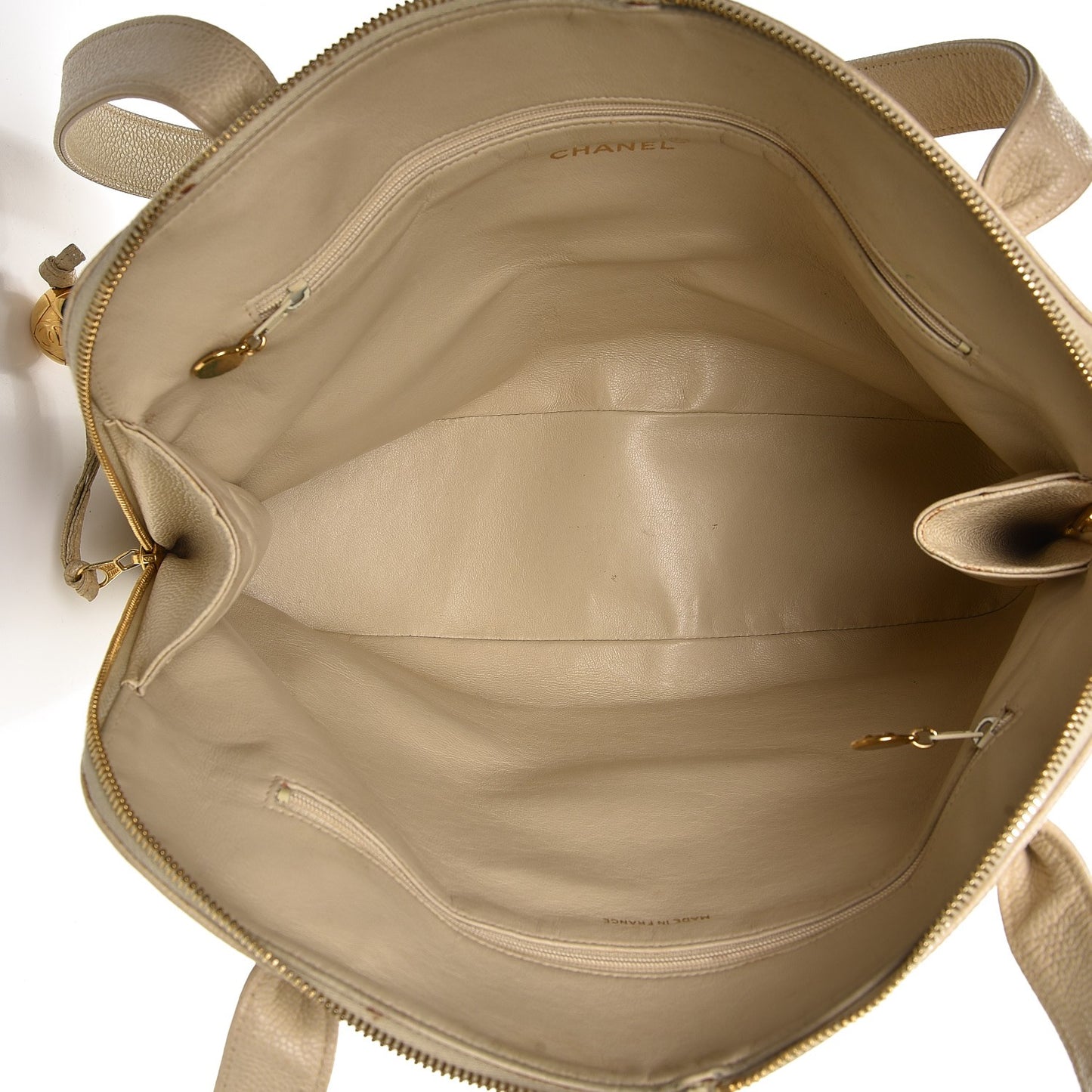 Caviar CC Shoulder Bag Light Beige