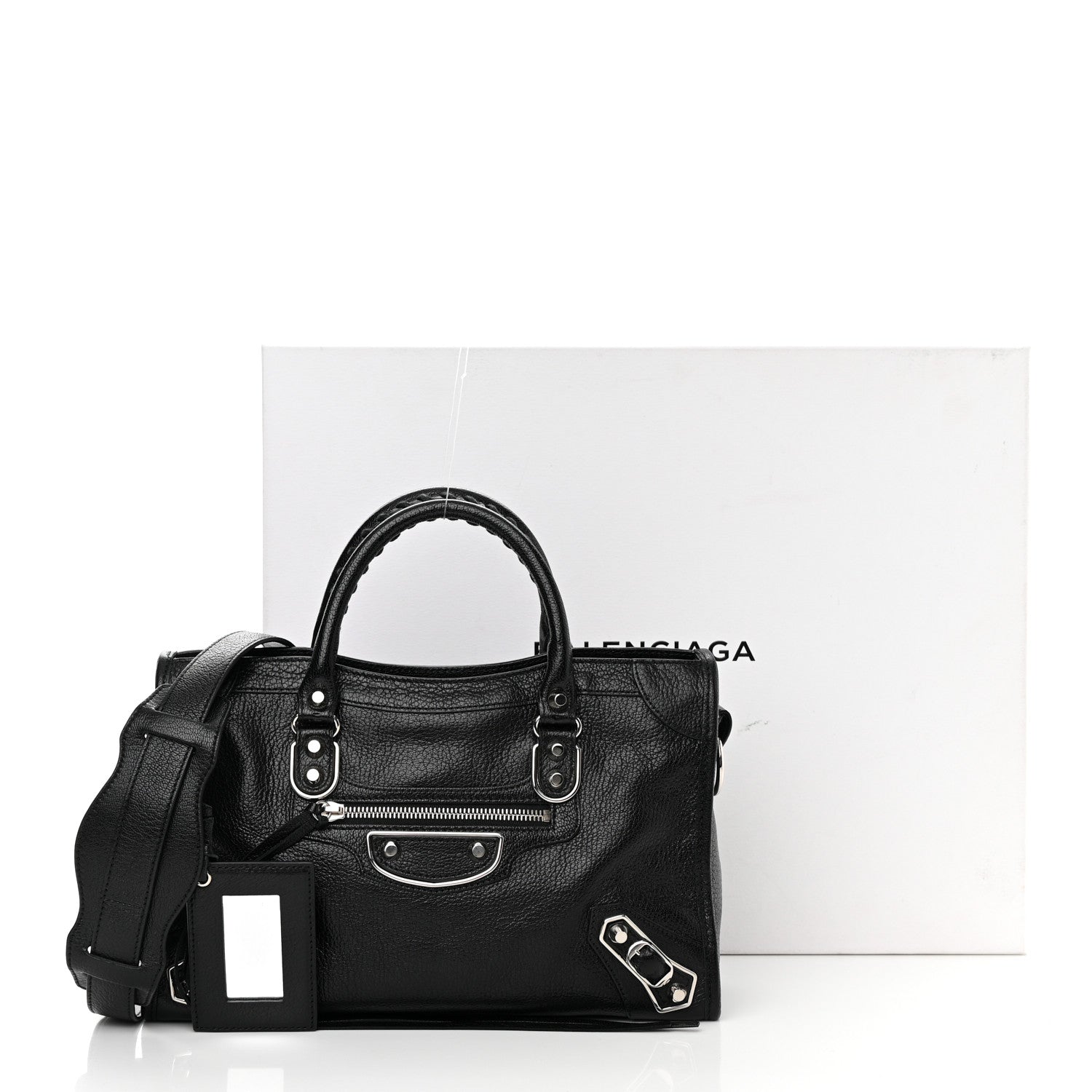 Balenciaga Chevre Silver Metallic Edge Hardware S City Black 12 of 12