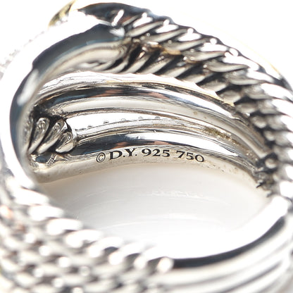 David Yurman Sterling Silver 18K Yellow Gold Diamond Double Loop Labyrinth Ring 54 6.75 4 of 4