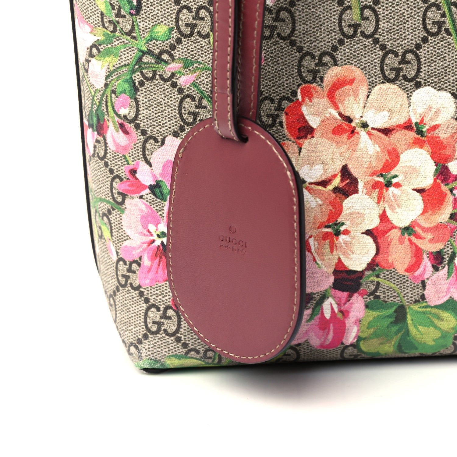 Gucci GG Supreme Monogram Blooms Medium Reversible Tote Beige Multicolor Dry Rose 8 of 11
