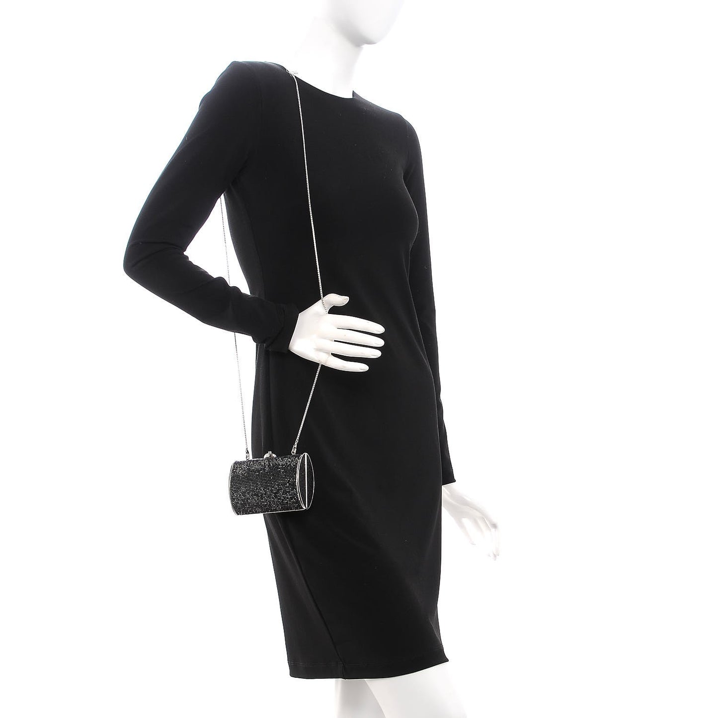 Swarovski Crystal Minaudiere Clutch Black