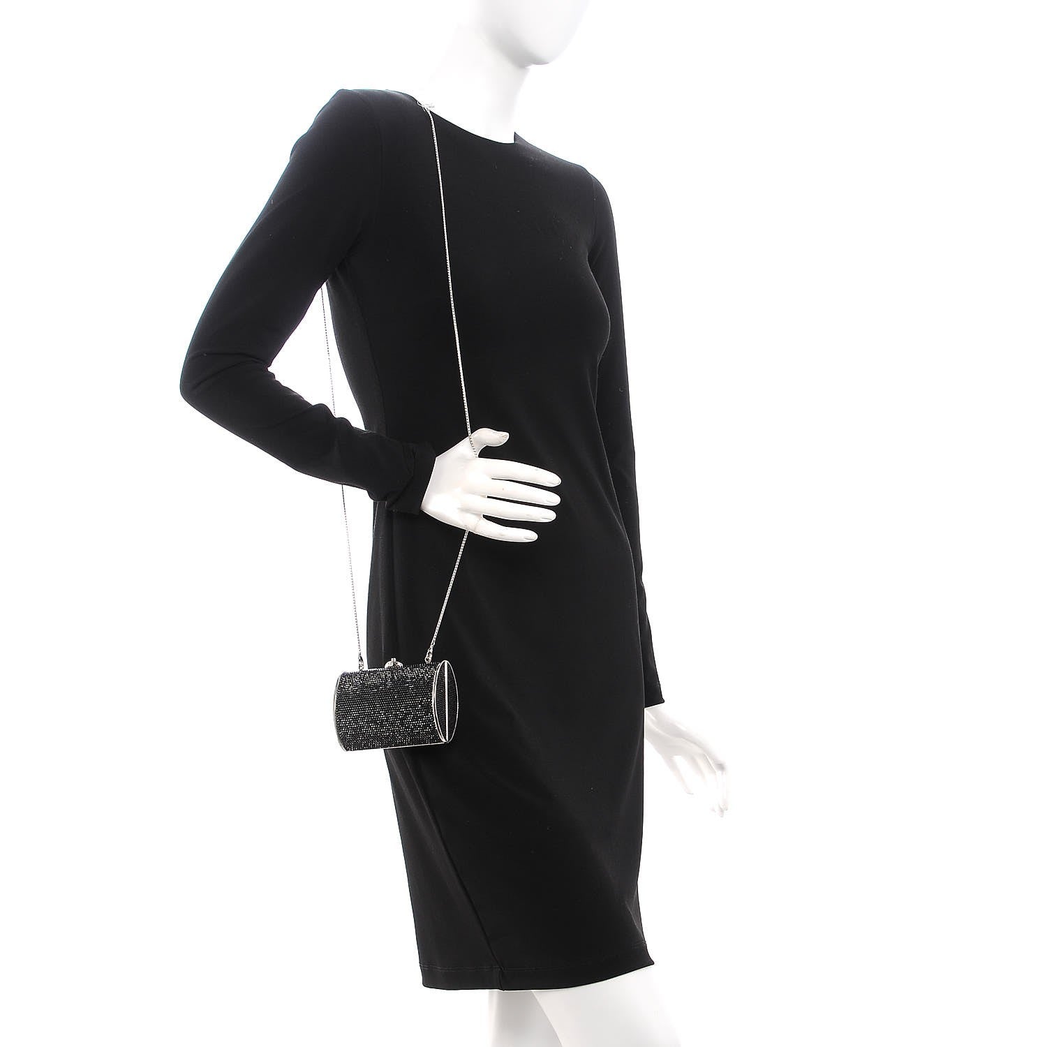 Judith Leiber Swarovski Crystal Minaudiere Clutch Black 2 of 7