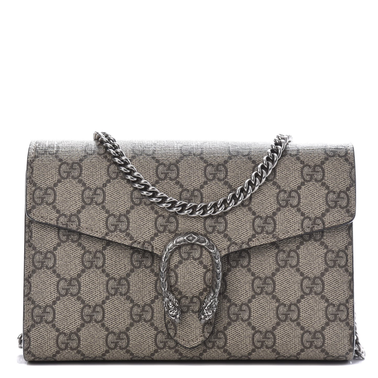 GG Supreme Monogram Mini Dionysus Chain Wallet Beige Taupe