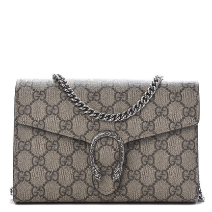 Gucci GG Supreme Monogram Mini Dionysus Chain Wallet Beige Taupe 1 of 10