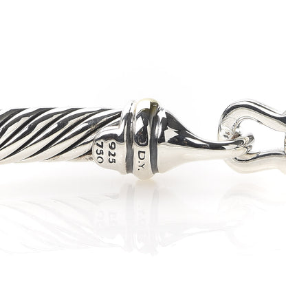David Yurman Sterling Silver 18K Yellow Gold 5mm Cable Classic Buckle Bracelet 4 of 4