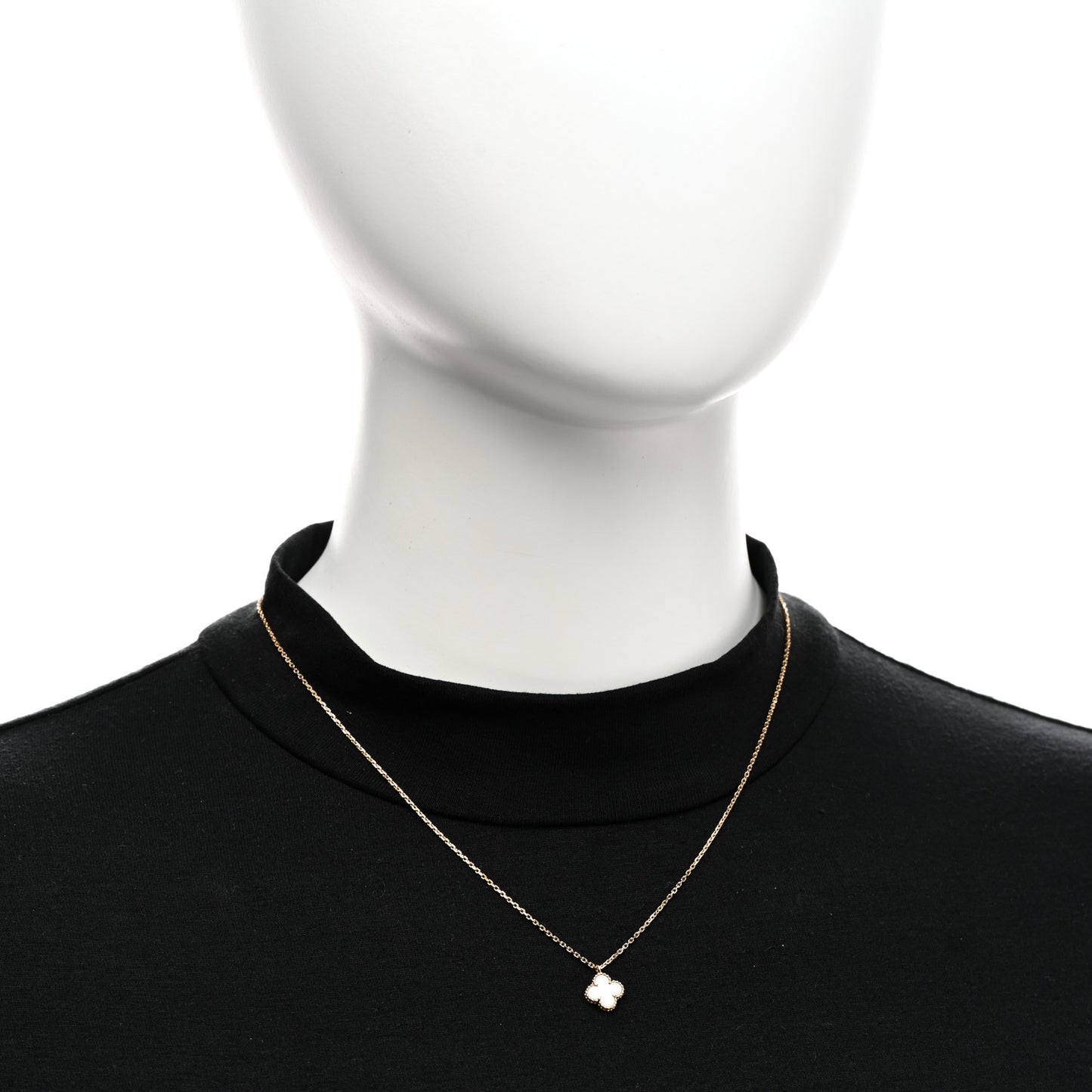 18K Yellow Gold Mother of Pearl Sweet Alhambra Pendant Necklace