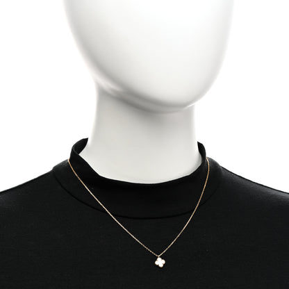 Van Cleef & Arpels 18K Yellow Gold Mother of Pearl Sweet Alhambra Pendant Necklace 2 of 5