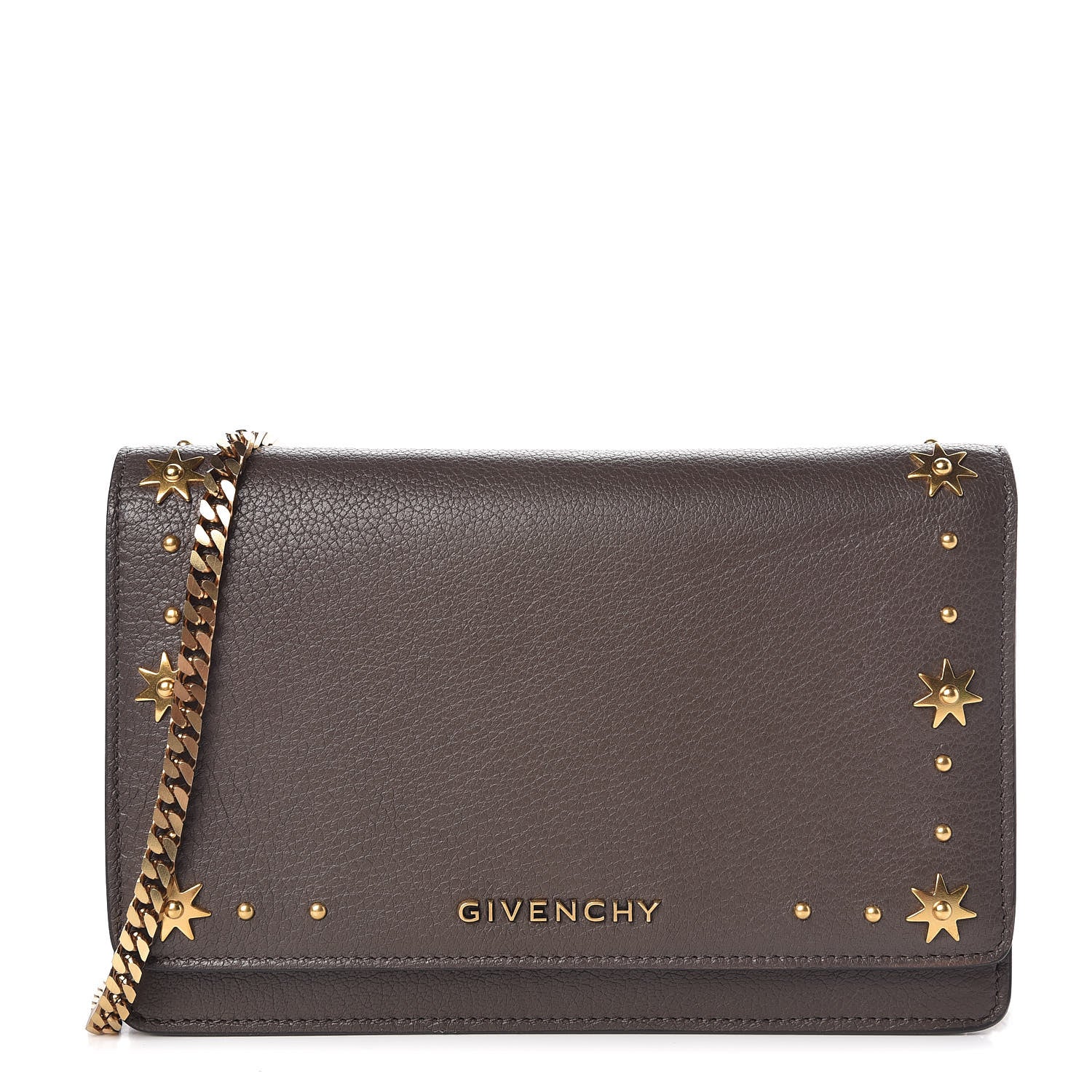 Givenchy Goatskin Embellished Pandora Chain Wallet Heather Grey 1 of 9