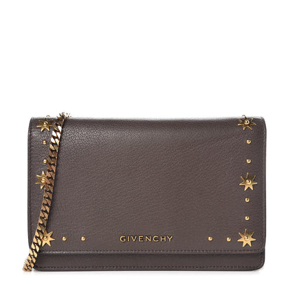 Givenchy Goatskin Embellished Pandora Chain Wallet Heather Grey 1 of 9