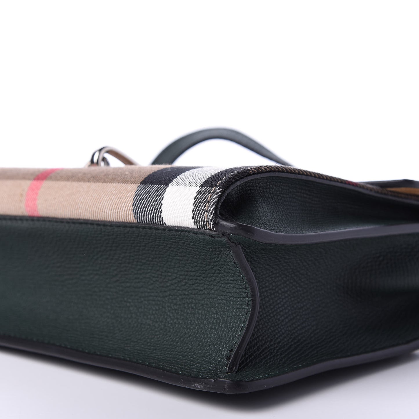 Derby Calfskin House Check Small Macken Crossbody Bag Dark Bottle Green