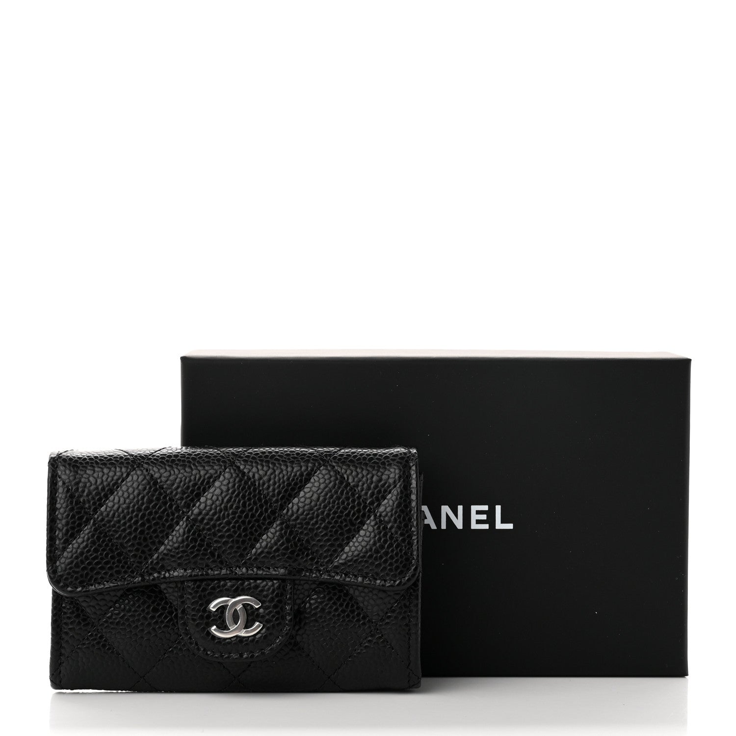 Chanel Caviar Quilted Flap Card Holder Wallet Black 8 of 8