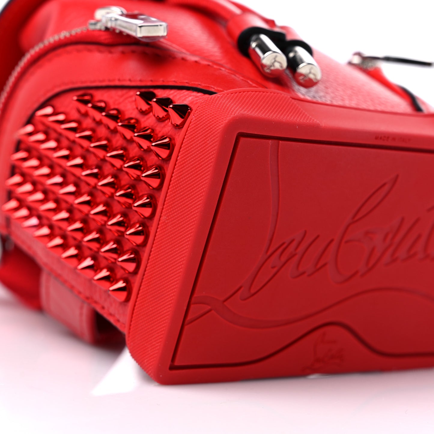 Calfskin Spiked Mini Explorafunk Keyring Bag Loubi