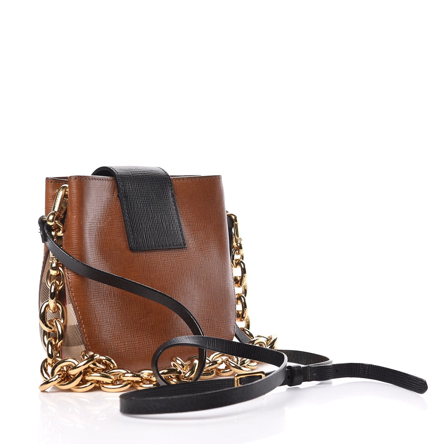 Derby Calfskin Small Square Buckle Belt Bag Tan Black