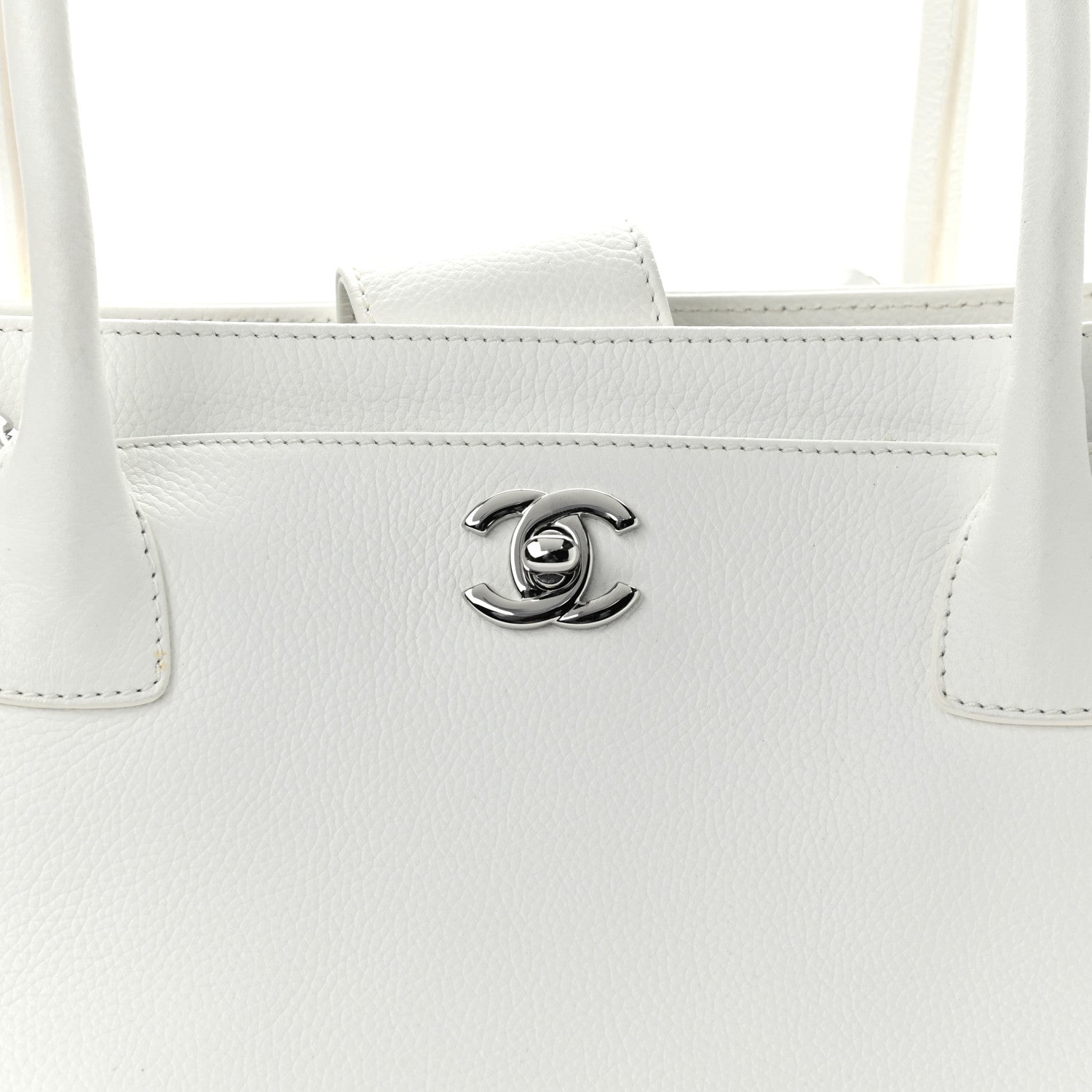 Chanel Calfskin Cerf Executive Shopper Tote White 8 of 12