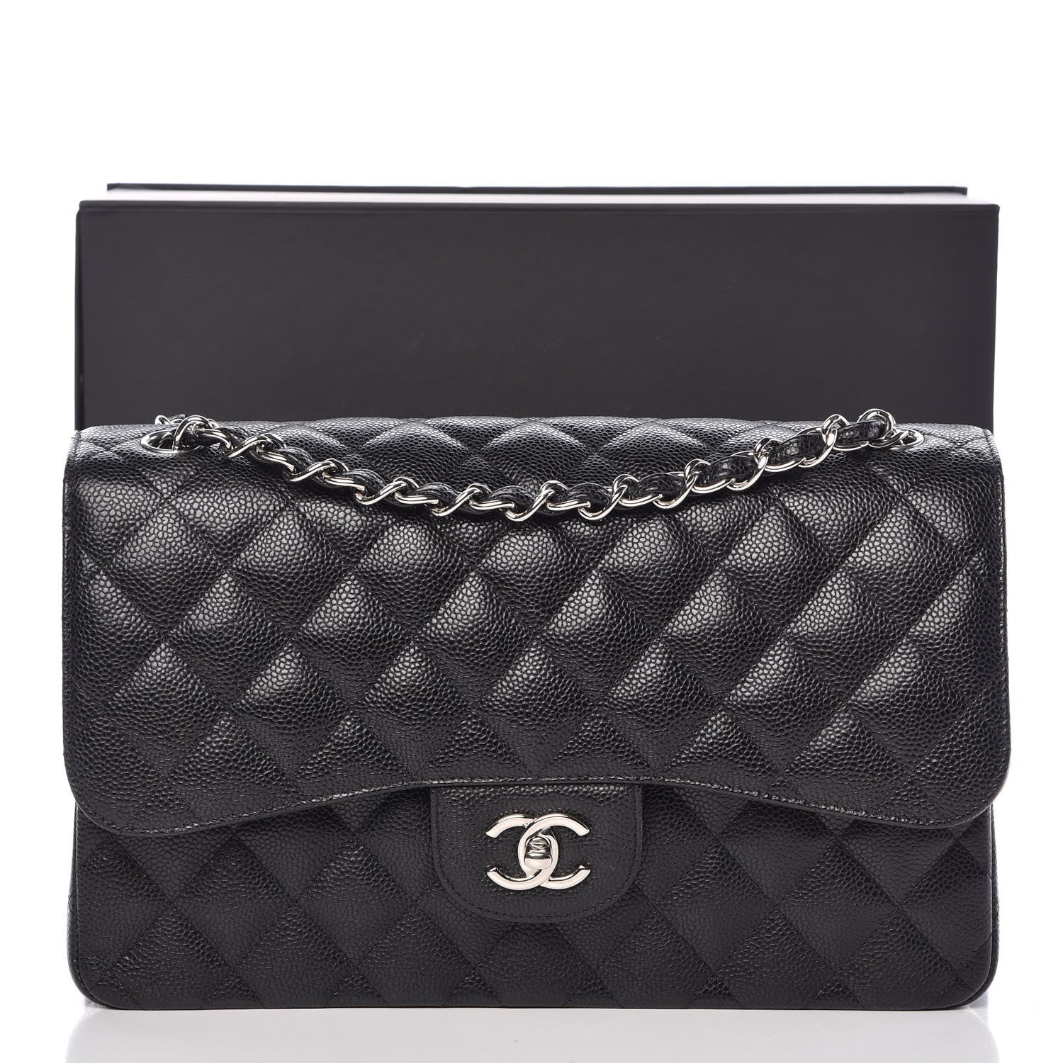 Chanel Caviar Quilted Jumbo Double Flap Black 11 of 11