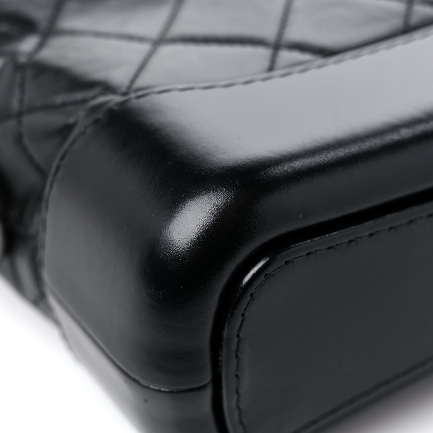 Aged Calfskin Quilted Small Gabrielle Hobo Black