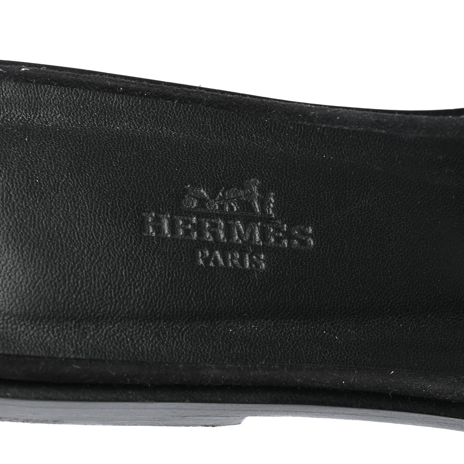 Hermes Suede Goatskin Crystal Powder Oran Sandals 38.5 Black 7 of 7