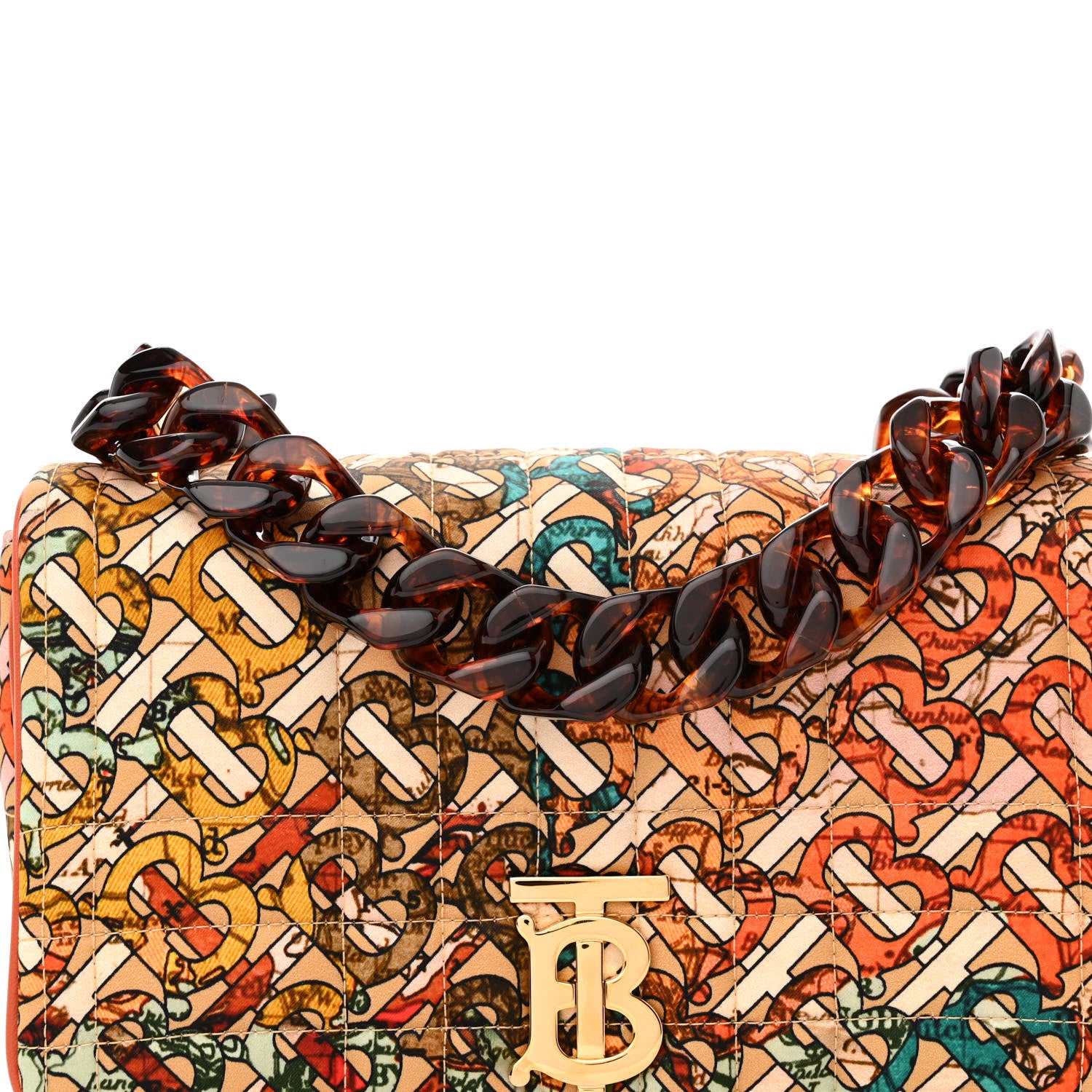 Burberry Fabric Monogram Quilted TB Resin Chain Small Lola Bag Multicolor 8 of 10