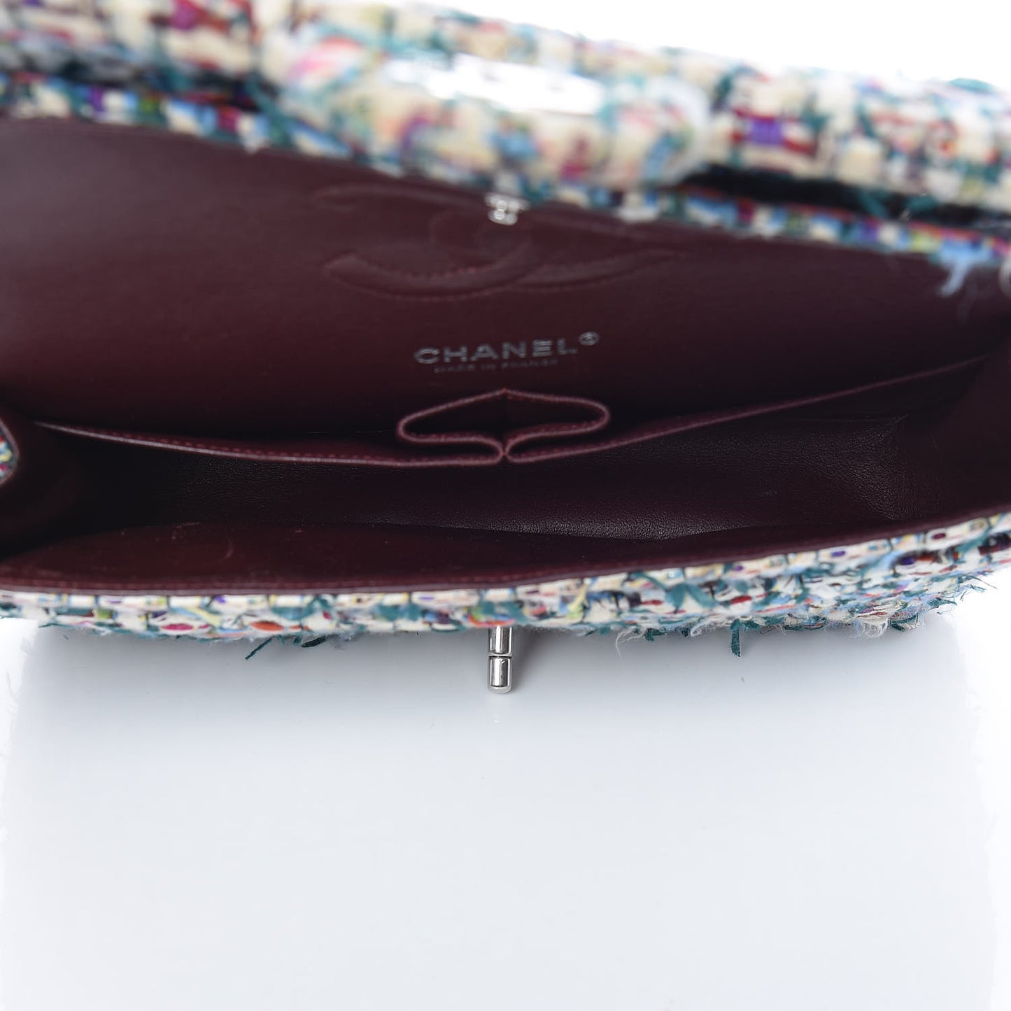 Tweed Quilted Medium Double Flap Multicolor