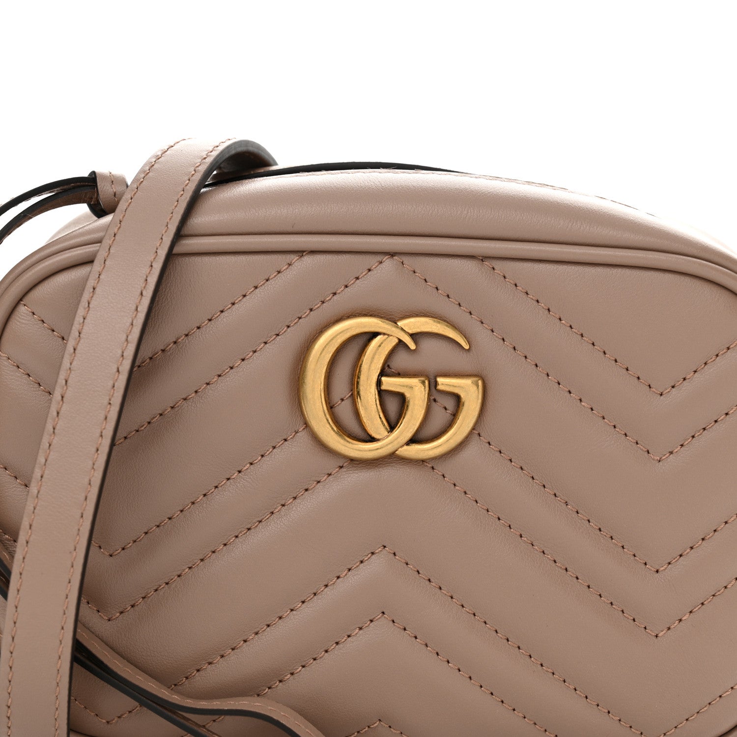 Gucci Calfskin Matelasse Mini GG Marmont Chain Shoulder Bag Porcelain Rose 8 of 11