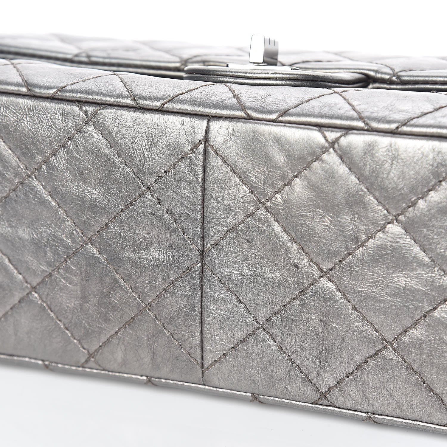 Chanel Metallic Aged Calfskin Quilted 2.55 Reissue 226 Flap Silver 12 of 16