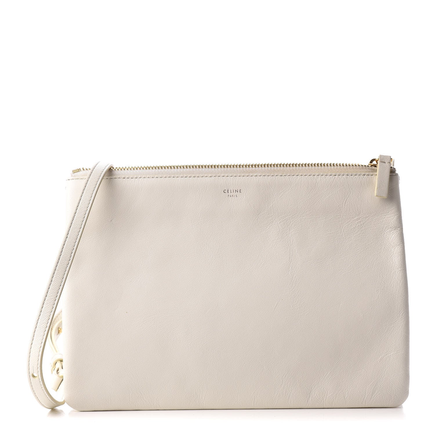 Celine Lambskin Large Trio Crossbody Bag White 1 of 10