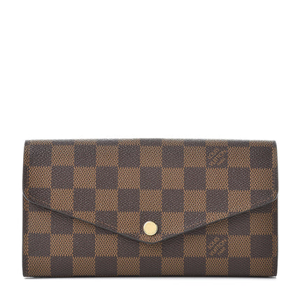Louis Vuitton Damier Ebene Sarah Wallet NM Rose Ballerine 1 of 7